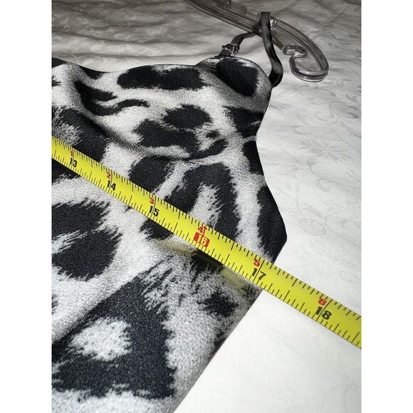 Glam Leopard Cowl Neck Mini Slip Dress-Women's Medium - Picture 7 of 11
